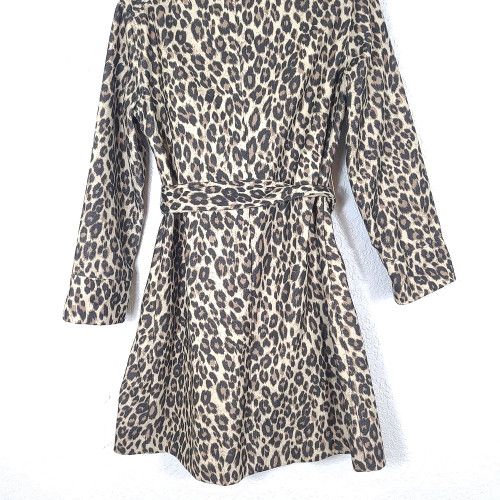 Chico’s Leopard Animal Print Belted Trench Coat – Fall Wrap Jacket – Small - Picture 10 of 12